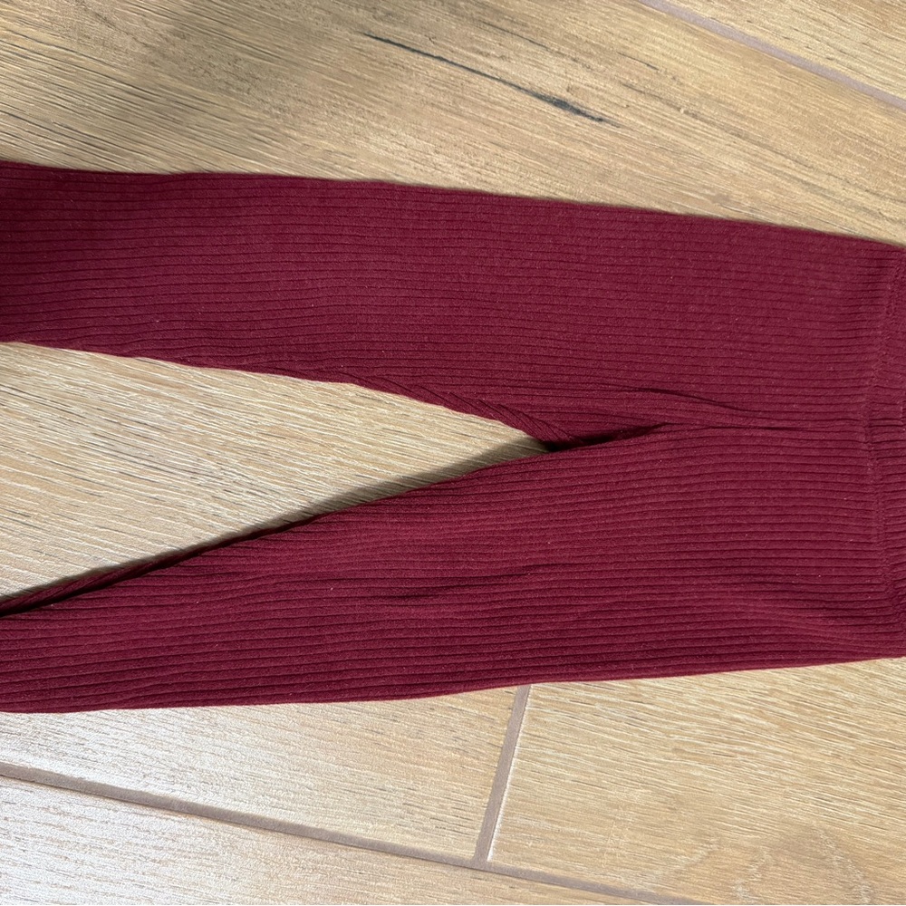 Cat & Jack Ribbed Maroon Leggings